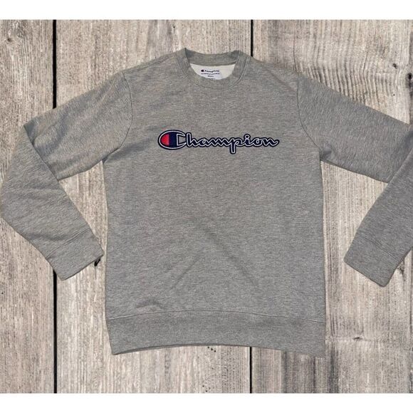 Champion Crew Neck Sweatshirt Gray Men’s Size Small - Picture 1 of 5